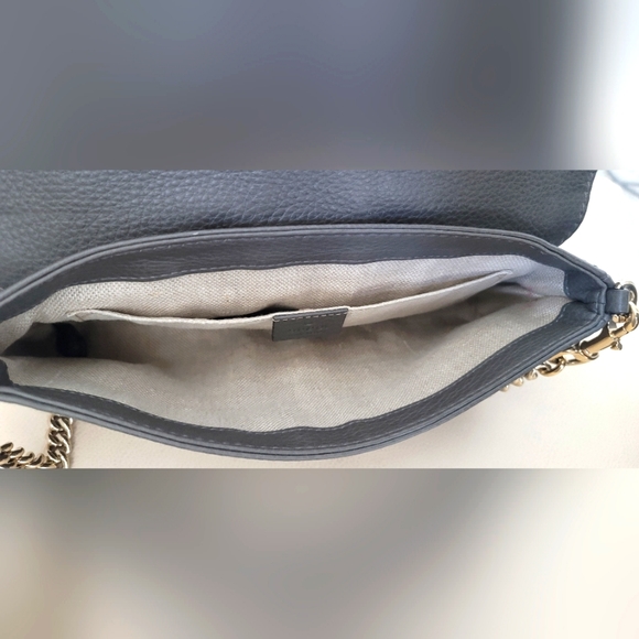 GUCCI GRAY PYTHON GREENWICH CLUTCH WITH SHOULDER STRAP - Picture 9 of 15